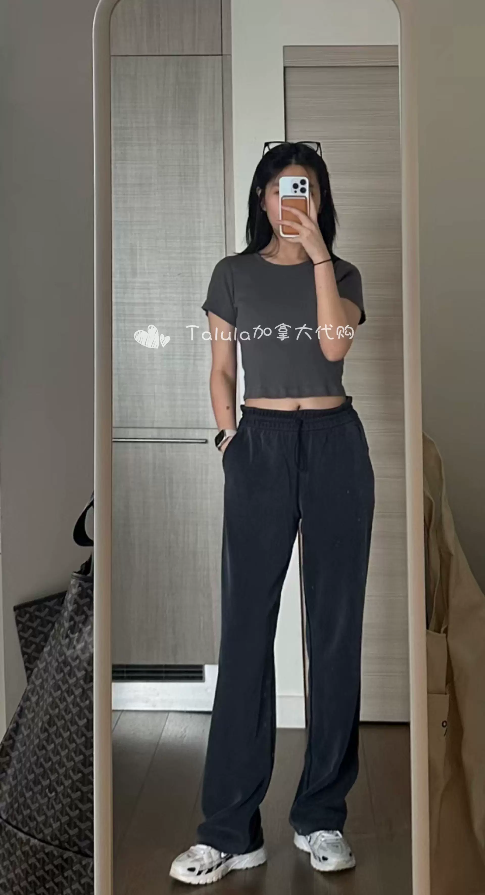 加拿大代购~Lululemon Scuba Mid-Rise Wide-Leg Pant 全长加绒裤-Taobao