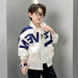 Boys' Jacket Spring and Autumn 2026 New Style Children's Clothing for Older Kids Spring Thin White Top for Boys Cool and Stylish