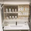 Tủ gương thông minh kiểu kem, tủ đựng đồ làm đẹp phòng tắm treo tường riêng biệt, tủ đựng đồ phòng tắm máy khử sương gương makeup Gương