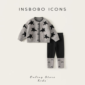 
INSbobo Girls Suit 2025 Winter New Thickened Children's Clothes Female Baby Fashionable Winter Clothes Children's Clothes