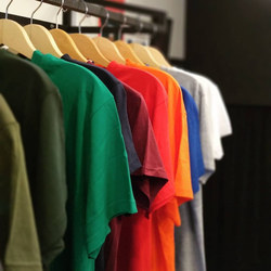 [] Premium 5.3oz Couple Cotton Comfortable Pure Color Bottoming Short-Sleeved T-Shirt Bottoming Shirt