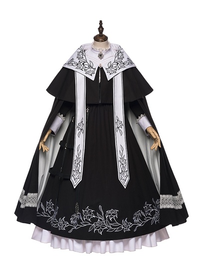Yupbro Black Lolita Dress - Gothic Nun Choir Style