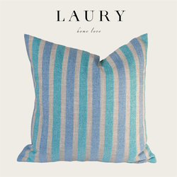 Sea Salt Blue Striped Pillow Nordic Modern Living Room Sofa Cushion Colorful Pillow Car Backrest Cover Pillow