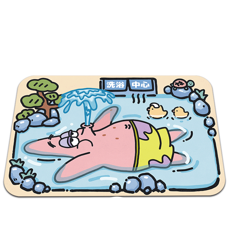 
Floor mat water absorption bathroom SpongeBob Pai Star Bath Center Diatom mud floor mat cartoon animation bath room