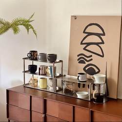 Shao'Anwuzao Original Authentic Combination Stainless Steel Cup Holder Countertop Cup Storage Display Rack Minimalist Storage Rack