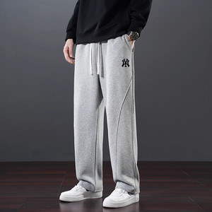 
Outlet counter pants men's autumn and winter velvet straight sweatpants pure cotton sports pants men's 2025 new casual pants