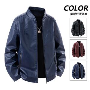 
M-6XL cross-border large size popular leather jacket men's PU leather jacket jacket motorcycle leather jacket