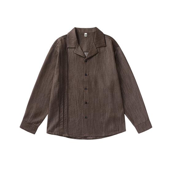 
Old money style Cuban collar denim shirt for men spring 2026 new textured off-shoulder long-sleeved shirt jacket price control