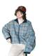 Afraid of trouble American retro two-sided stand-up collar jacket for women 2025 spring plaid versatile workwear couple jacket