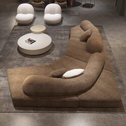 Edra Rock Sofa Modular Sofa Italian Minimalist Special-Shaped Sofa Chenille Sofa Magic Pattern Frosted Fabric Sofa