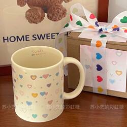 Internet-Famous Heart and Star Mug ins Ceramic Cup Water Cup Couple Cute High-Value Home Coffee Cup