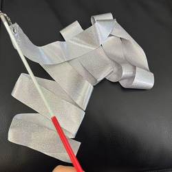 Dance-Specific Colorful Ribbons with Silver Sparkle, Silver Star Sparkle Dance Ribbons, Fitness Sports Ribbons, Gymnastics Ribbon Sticks