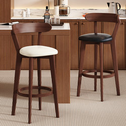 All Solid Wood Bar Stools for Home Use, Island Stools, High Stools for Bars, Cashier Counters, High Chairs with Backrests, Dining Table Chairs