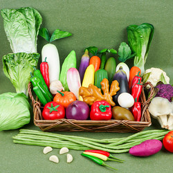 Simulated Vegetable Model Set Plastic Fake Fruits and Vegetables Pumpkin Fake Bread Refrigerator Children's Early Education Decoration Props