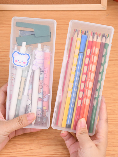 Kosay 透明ペンケース 大容量 プラスチック文房具オーガナイザー