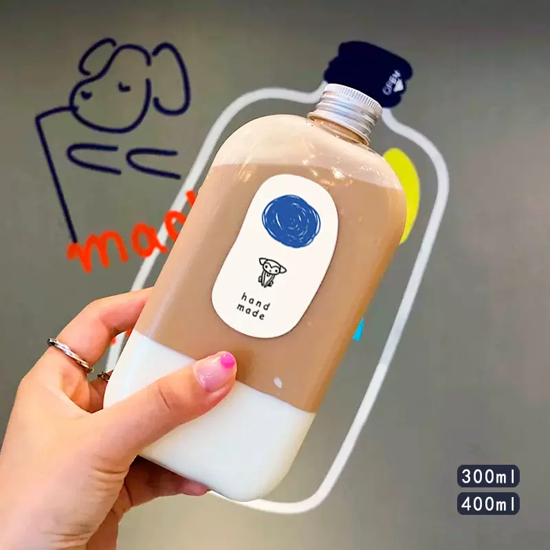 麦吉奶茶瓶machi周杰伦同款塑料奶茶杯商用网红奶酪一次性饮料瓶-Taobao