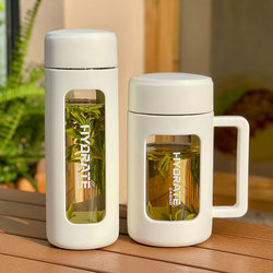 Glass Water Cup for Girls, Good-Looking, Portable, Anti-Fall, Heat-Insulating, High-Temperature Resistant, Household Tea Cup, Simple Office Cup Set