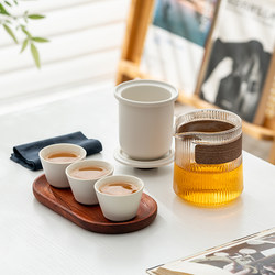 One Pot, Three Cups, Glass Quick Tea Set, Travel Tea Set, Portable Bag, Ceramic Kung Fu Tea Set, Small Home Tea Set, Teapot