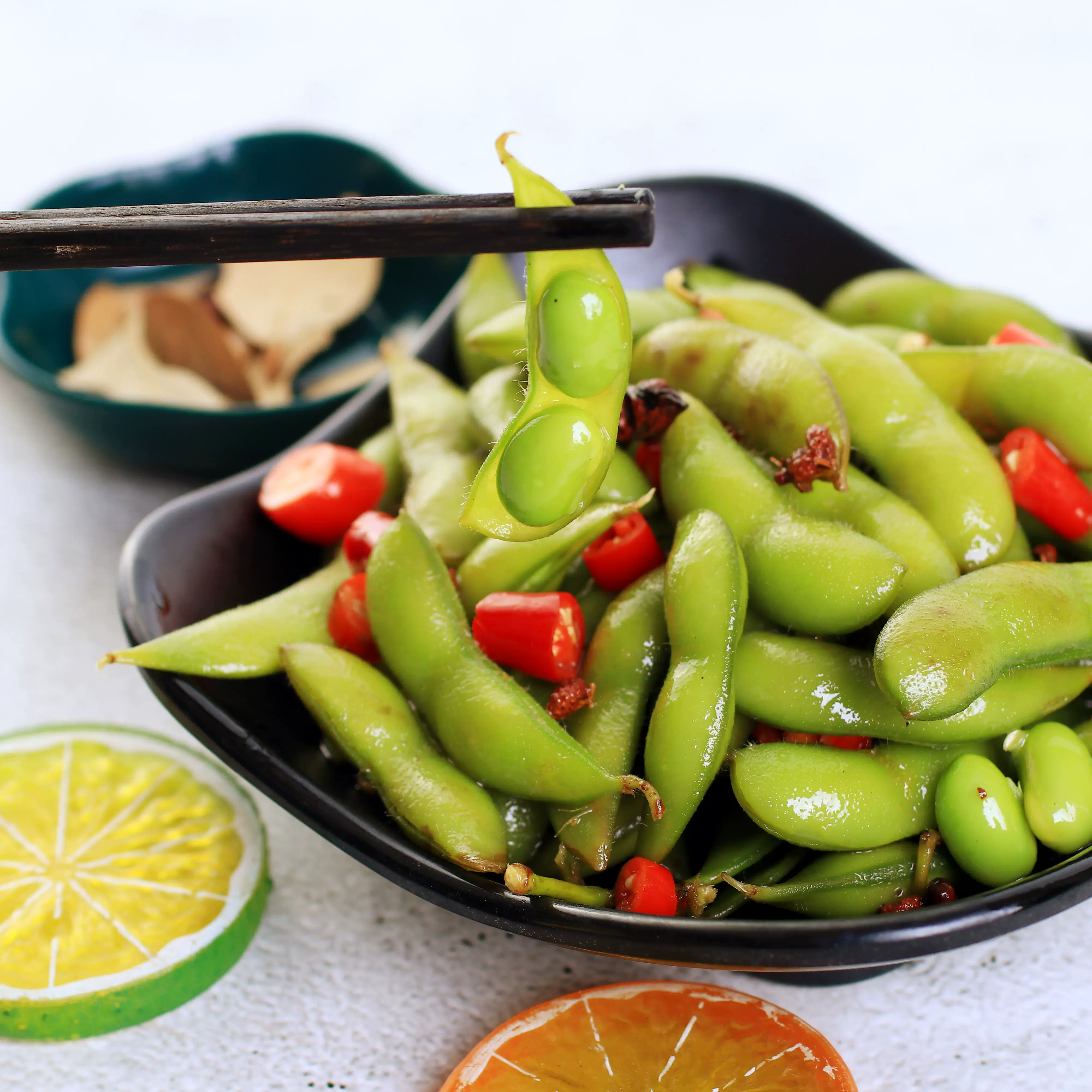 整箱湘资肴香辣毛豆商用卤味凉拌毛豆新鲜加热即食小吃毛豆半成品