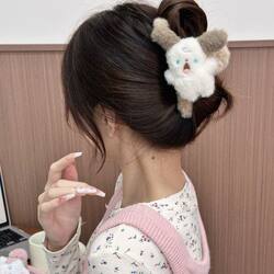 Cute Plush Panda Hair Clip for Women 2026 New Style Hairpin for Back of Head Updo, High-End Shark Clip Hair Accessory