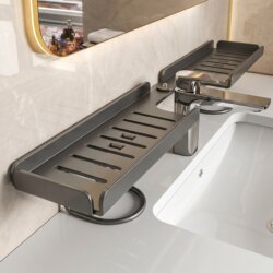 Bathroom Sink Storage Rack, Bathroom Toilet Washbasin Mirror Front No-Drill Storage Rack, Cosmetics Organizer