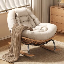 Rocking Chair Recliner Adult Lazy Sofa Leisure Balcony Rattan Sofa Chair Home Living Room Trendy Outdoor Rocking Chair