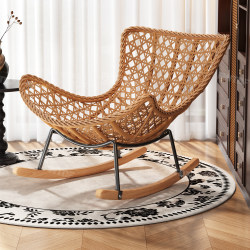 Rocking Chair, Recliner, Adult Sleeping Chair, Single Sofa, Rattan Balcony Lazy Chair, Bedroom Leisure Chair, Lazy Sofa