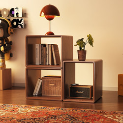 Modular Shelving Unit Made of Solid Wood for Home Use in the Living Room, Floor-Standing Storage Rack, Grid Cabinet, Bookcase, Modular Low Cabinet