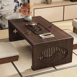Zen-Style Tea Table for Bay Windows, Foldable Tatami Tea Table, Home-Use Solid Wood Small Apartment Low Table for Use on a Bed