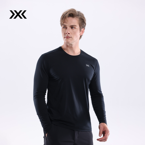 
XBIONIC Briz cotton long-sleeved T-shirt for men, lightly brushed casual warm sweatshirt for daily commuting