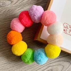 Colorful Ball Collar for Cats, Fur Ball Collar for Dogs, Chain Collar for Shiba Inu and Corgi, Trendy Pet Photo Props, Birthday Accessories