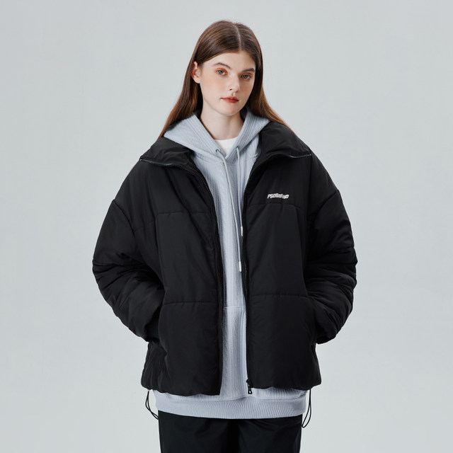 PSOBrand soft woven fabric lightweight basic stand collar cotton coat ...