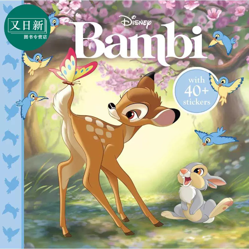 迪士尼贴纸故事 小鹿斑比 Disney Bambi with stickers 英文原版 儿童绘本故事书 迪士尼系列 进口童书4-6岁  又日新-Taobao