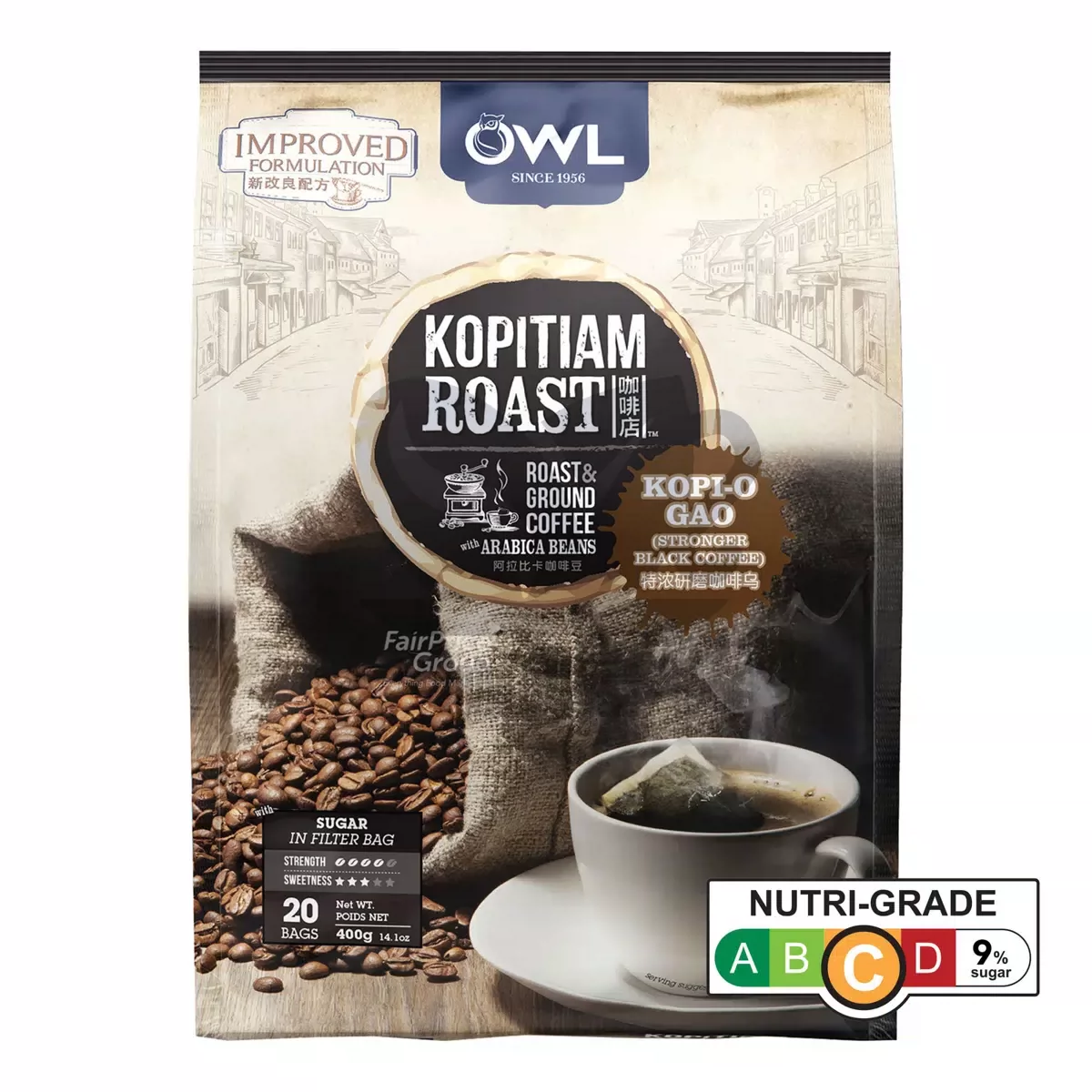 新加坡原装进口猫头鹰特浓研磨咖啡乌袋含糖阿拉比卡咖啡