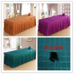 Beauty Bed Cover Three-piece Beauty Salon Beauty Bed Massage Physiotherapy Bed Cover Massage Massage Single Piece With Holes Can Be Customized