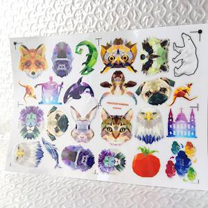
Animal geometric pattern hollow three-dimensional waterproof pocket pen thermos cup decoration UV transfer sticker crystal mark customization