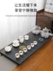Bộ khay trà đá Wujin, cấp nước hoàn toàn tự động, bàn trà, ấm đun nước, bếp từ tích hợp, biển trà gia đình, khắc chữ theo yêu cầu bàn trà sắt sơn tĩnh điện Bàn trà điện