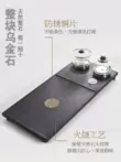 Bộ khay trà đá Wujin, cấp nước hoàn toàn tự động, bàn trà, ấm đun nước, bếp từ tích hợp, biển trà gia đình, khắc chữ theo yêu cầu bàn trà sắt sơn tĩnh điện Bàn trà điện