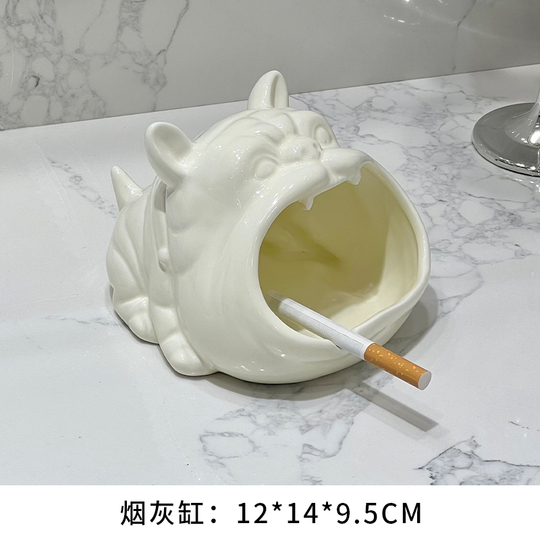 セラミック灰皿 - かわいい漫画デザイン - Rain Elephant