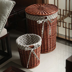 Storage Basket Dirty Clothes Hamper Rattan Woven Dirty Clothes Storage Basket Dirty Clothes Basket Hot Pot Restaurant Hotel Restaurant Wicker Clothing Basket