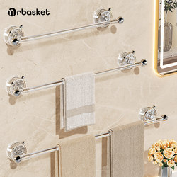Suction Cup Towel Rack Bathroom No-Drill Acrylic Toilet Towel Storage Shelf Bathroom Wall-Mounted Towel Bar