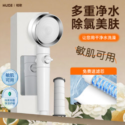 Filtered Pressurized Shower Head with Purification Filter Element, Shower Dechlorination, Bath Water Heater, Showerhead, Skin Beautifying, Splash-Proof