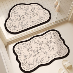 Bathroom Floor Mat Diatomaceous Earth Absorbent Quick-Drying Foot Mat Non-Slip Dirt-Resistant Mat for Home Toilet Entrance Carpet