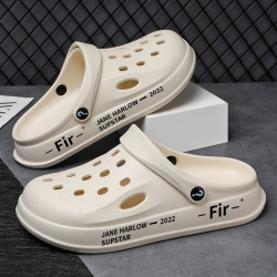 Croc Shoes Men's Summer Non-Slip Dual-Purpose Slippers for Outdoor Wear, Sports and Leisure Driving, Closed-Toe Beach Sandals