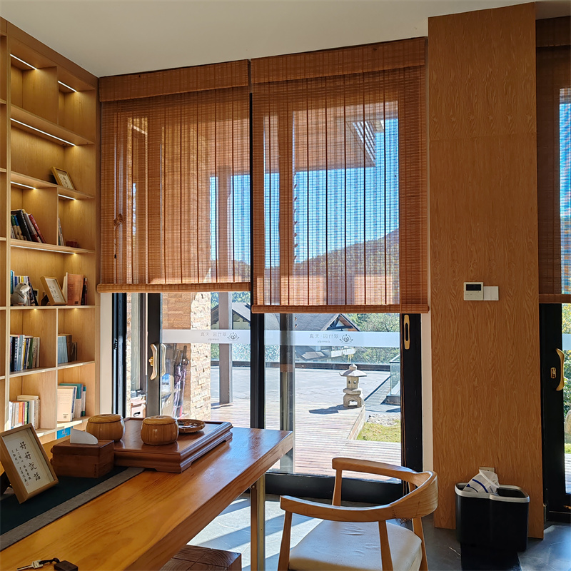 ZY Blinds 竹製窓用ブラインド ライトフィルタリング ロールアップブラインド バランス付き 78%ダブルクォーテ% W x 96%ダブ ｜ZY Blinds 竹製窓用ブラインド ライトフィルタリング ロール