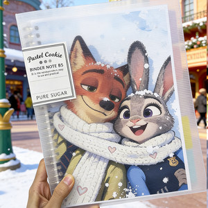 Japan's Kokuyo loose-leaf book light color cookie Zootopia Judy Nick shell removable B5 stationery notes A4 notebook student life-leaf paper kokuyo refillable Japanese style