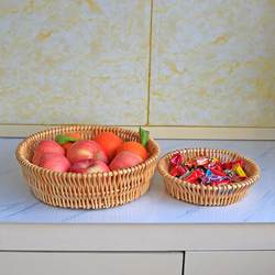 Zhang Xiaoran's Wicker Basket for Steamed Buns, Wicker Bread Basket, Household Kitchen Toy Woven Storage Basket, Fruit Tray