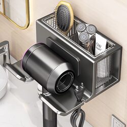 German Quality Hair Dryer Storage Rack Without Punching Bathroom Wall-Mounted Hair Dryer Bracket Bathroom Storage Shelf