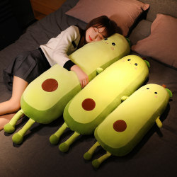 Cute Long Avocado-Shaped Pillow for Sleeping on the Bed, Large Headboard Cushion, Side Sleeping Pillow for Girls, Detachable and Washable