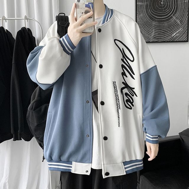 Spring and Autumn Baseball Coat Men's 2025 Trendy Brand British Trendy Letter Embroidery Couple Student Winter Plus Velvet Jacket